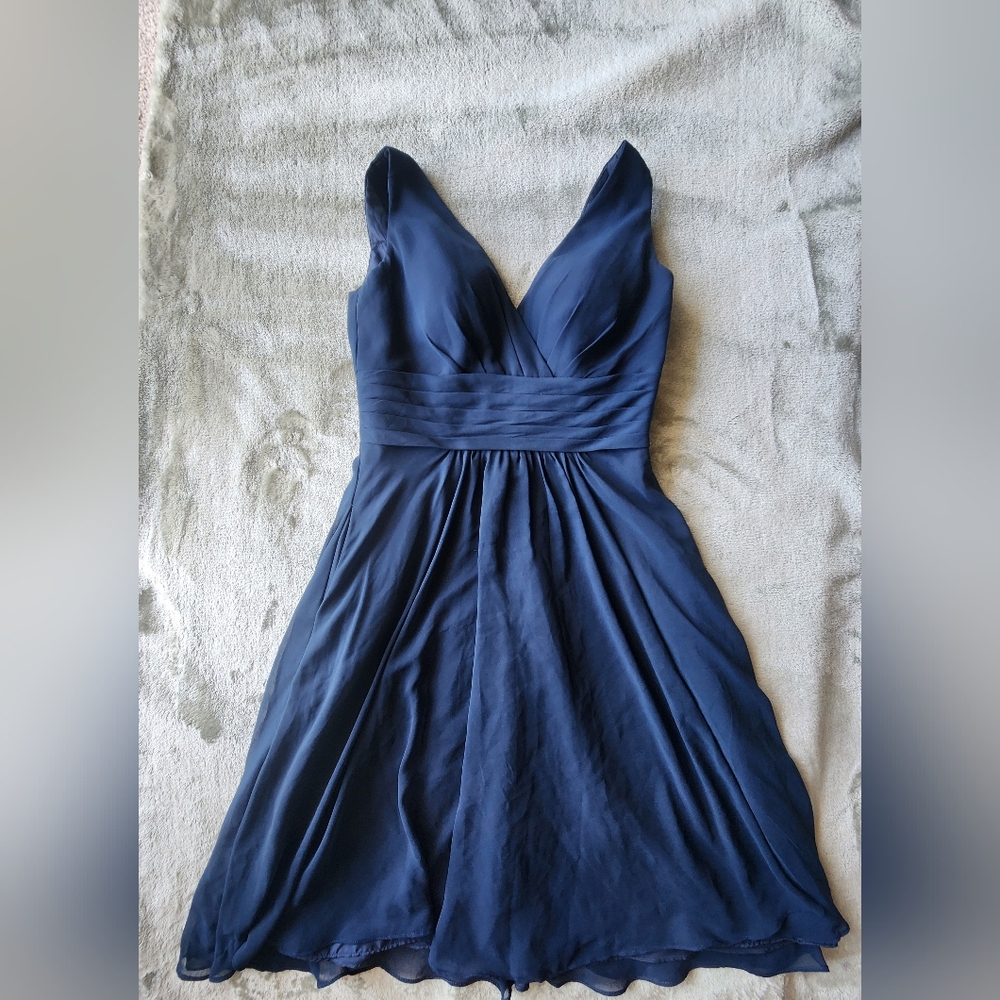 Blue Sleeveless Chiffon Dress